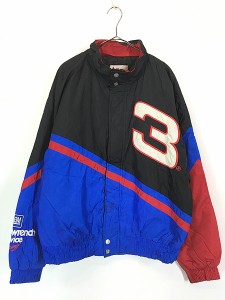 古着 90s CHASE 「Dale Earnhard」 ドライバー 企業 刺しゅう パデット ナイロン レーシング ジャケット XL位 古着