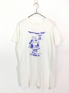 古着 70s USA製 「Sportsmen Club」 インスリン 注射 オールド 100%コットン Tシャツ XL