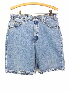 古着 90s Levi's 550 「00 レングス」 ブルー デニム ショーツ ショート パンツ W33