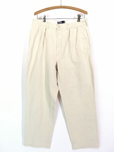 古着 90s Polo Ralph Lauren 「ANDREW PANT」 タック チノ パンツ テーパード アイボリー W34 L31 古着