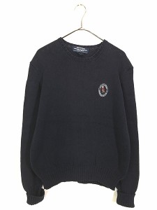 古着 90s POLO GOLF Ralph Lauren 「1999 US Open」 ゴルフ ロゴ 刺しゅう コットン ニット セーター M 古着