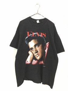 古着 90s USA製 Elvis Presley フォト ロカビリー ロック Tシャツ XL