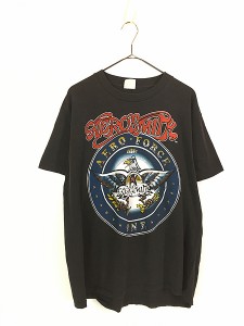 古着 80s USA製 AERO SMITH 「AERO FORCE ONE」 ツアー ハード ロック バンド Tシャツ XL