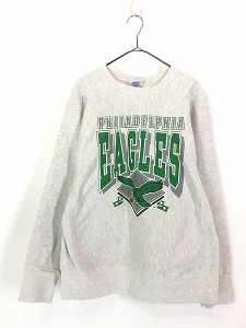 古着 90s USA製 NFL Philadelphia Eagles イーグルス リバース タイプ スウェット トレーナー L 古着