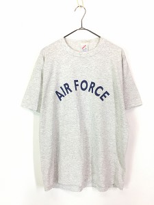 古着 80s USA製 Jerzees 「AIR FORCE」 アーチ ミリタリー Tシャツ L