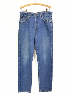 古着 80s USA製 Levi's 505-0215 濃紺 ブルー デニム パンツ ジーンズ スリム W33 L33