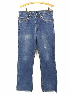 古着 00s USA製 Levi's 517-0217 濃紺 ブルー デニム ブーツカット パンツ ジーンズ W32 L30