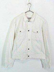 古着 90s CK Calvin Klein ホワイト デニム ジャケット Gジャン L 古着