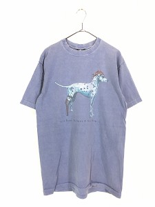 古着 90s USA製 SEA DOG 犬 ダルメシアン 海賊 コスチューム オーバーダイ アニマル Tシャツ M 古着