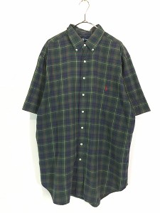 古着 90s Ralph Lauren 「CLASSIC FIT」  トラッド チェック 半袖 BD シャツ XL Tall 古着