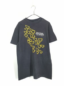 古着 80s USA製 アヒル 足跡 アニマル Tシャツ XL 古着