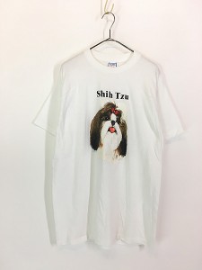 古着 80s USA製 犬 シーズー アニマル Tシャツ XL 古着