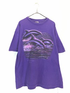 古着 90s USA製 イルカ アニマル アート Tシャツ XL 古着