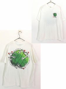 古着 90s USA製 LIFEFORMS カエル 地球 アニマル Tシャツ L 古着