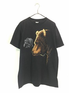 古着 90s 熊 クマ アニマル Tシャツ L 古着