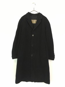 古着 60s 英国製 Aquascutum × Magasin キャメル ウール チェスター フィールド コート オールブラック!! 36R