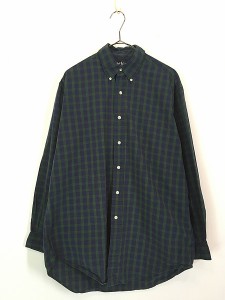 古着 90s Ralph Lauren 「YARMOUTH」 ブラックウォッチ チェック BD シャツ 15 1/2 古着