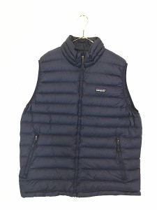 古着 20s Patagonia 「ダウン セーター」 軽量 & 薄手 グース ダウン ベスト パッカブル 紫 L 古着