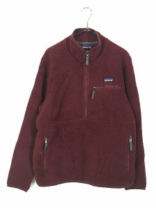 古着 20s Patagonia レトロ パイル マースピアル ハーフジップ フリース ジャケット Wレッド L 古着