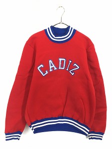 古着 60s USA製 Champion Products 「CADIZ」 アーチ ハイネック 裏起毛 ナイロン スウェット M 古着