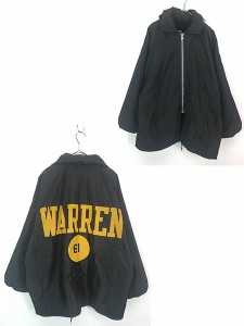 古着 80s USA製 Champion 「WARREN」 裏ボア オールド ナイロン コーチ ジャケット 黒 L 古着