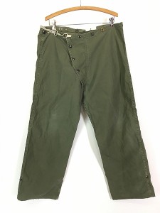 古着 60s 米軍 US NAVY 「Fireman's Turnout」 ミリタリー OXフォード ファイヤーマン オーバー パンツ ストレート W33-37 L28