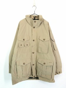 古着 90s WoolRich 多ポケット スタンドカラー ナイロン ハンティング フィッシング ジャケット L