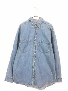 古着 90s Levi's Red Tab 100% コットン ブルー デニム シャツ M