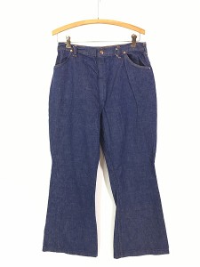 古着 70s USA製 Wrangler 濃紺 ライトオンス デニム ビッグベル フレア パンツ ジーンズ W31 L27.5