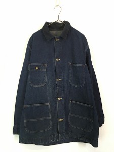 古着 70s USA製 Sears Work Leisure 濃紺 デニム ワーク カバーオール ジャケット XL Tall