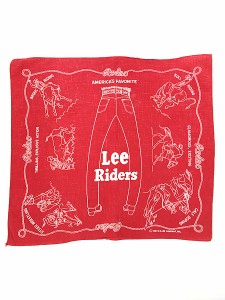 雑貨 古着 50s Lee Riders カウボーイ 総柄 ミミ付き バンダナ 小物 古着