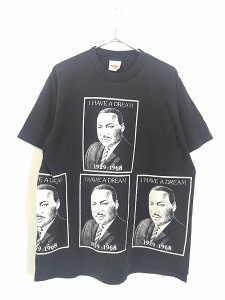 古着 90s USA製 Hard Rock Cafe 「I Have a Dream」 Martin Luther King Jr キング牧師 マルチ アート 追悼 ブートレグ Tシャツ XL