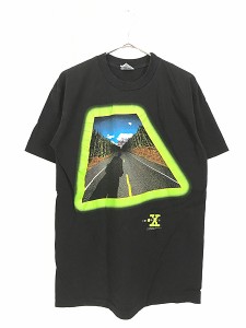 古着 90s USA製 The X-Files グラフィック SF TV ドラマ ムービー Tシャツ L ミント!!