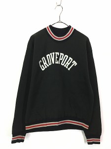 古着 60s USA製 Champion Products 「GROVEPORT」 アーチ ハイネック ナイロン スウェット L 古着