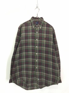 古着 90s Ralph Lauren ダーク チェック BD シャツ M 古着