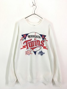 古着 80s USA製 MLB Minnesota Twins ツインズ 「1987 World Series」 チャンピオン 記念 スウェット トレーナー XL 古着