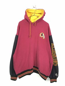 古着 90s STARTER NFL Washington Redskins レッドスキンズ 3カラー スウェット パーカー L 古着