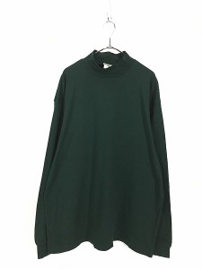 古着 90s USA製 LL Bean 無地 ソリッド 天竺 コットン モックネック カットソー 長袖 Tシャツ XL TALL 美品!!