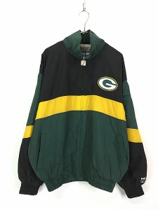 古着 90s NFL Green Bay Packers パッカーズ 両面 パッチ ナイロン ジャケット M 古着