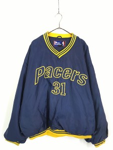 古着 90s NBA Indiana Pacers ペイサーズ 「No.31」 刺しゅう ナイロン ジャケット XL 古着