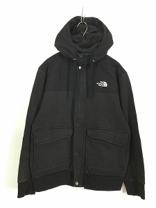 古着 TNF The North Face 「RIVINGTON」 ナイロン × スウェット シェル フリース ライナー ジャケット パーカー 黒 L 古着