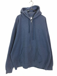 古着 90s USA製 Lee 無地 ソリッド ヘビー ウェイト スウェット ジップ パーカー 2XL