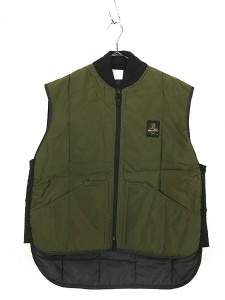 古着 80s Refrigi Wear スタンドカラー リブ 中綿 パデッド キルティング アウトドア ベスト XL位