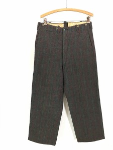 古着 60s 名作 MALONE PANTS ウィンドウ ペン チェック  防寒 メルトン ウール ハンティング マローン パンツ W32 L27.5