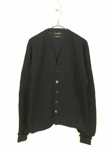 古着 70s VAN HEUSEN 豪華 100% アルパカ ニット カーディガン Dブルー M