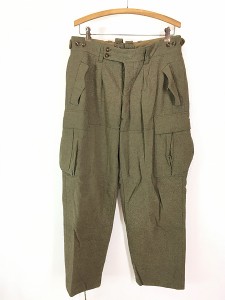 古着 50-60s ドイツ軍 ミリタリー ダブルニー 圧縮 ヘビー ウール トラウザーズ カーゴ パンツ W〜32 L28