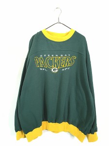 古着 90s NFL Green Bay Packers パッカーズ 刺しゅう スウェット トレーナー XXL 古着