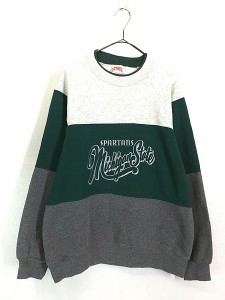 古着 90s USA製 Michigan Spartans スパルタンズ カレッジ スウェット トレーナー M 古着