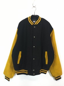 古着 90s USA製 Chalk Line 無地 2tone パデッド メルトン ウール スタジアム ジャケット スタジャン XL