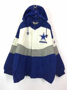 古着 90s NFL Dallas Cowboys カウボーイズ 2way パデット ナイロン ジャケット パーカー L 古着